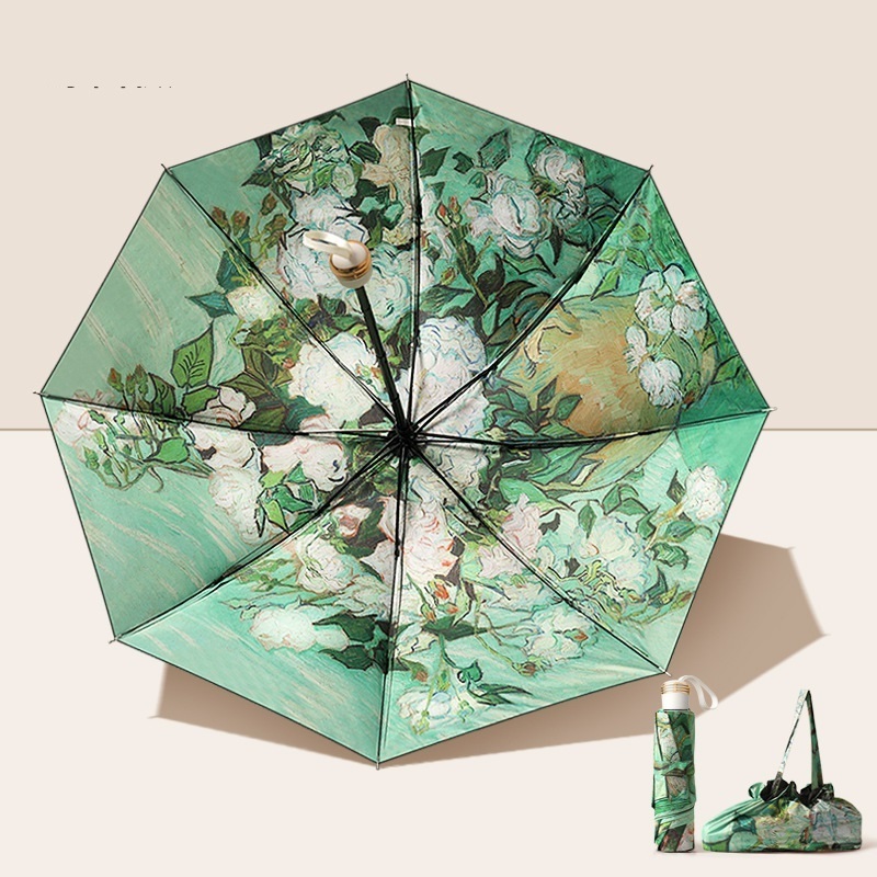 Beautiful Flower Luxury Design Ladies Umbrellas Parasol Gifts Women's Sun And Rain Protection Windproof Folding Umbrella