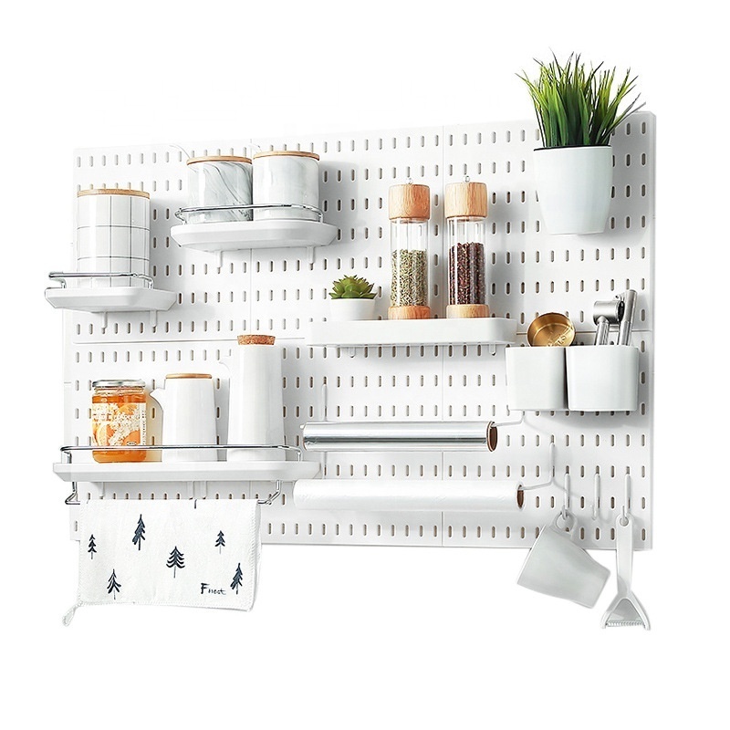 Black Pegboard Wall Organizer Display,Peg Board Hooks Accessories Pegboard Bins Organizer For Garage