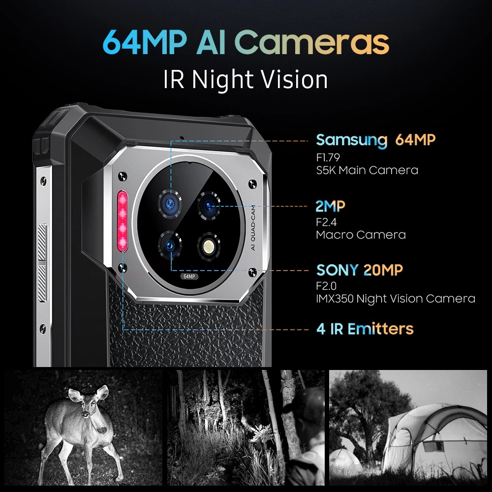 yg Oukitel Phones WP19 Rugged Smartphone 6.78 Inch FHD 8GB RAM 256GB ROM 21000mAh Night Vision Camera Android 12 Mobile Phones