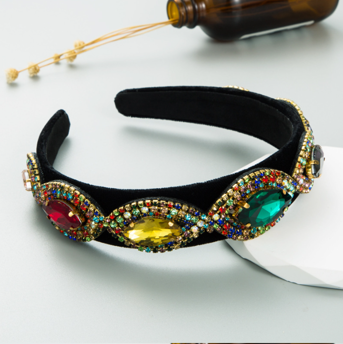 Fashion shiny rhinestone baroque crystal headband for women jewelry wholesale