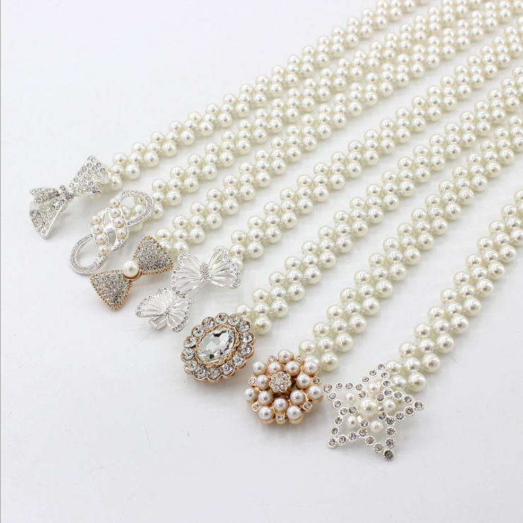 2021 Summer Pearl waist sealing skirt waist chain diamond waist chain for Women Jewelry