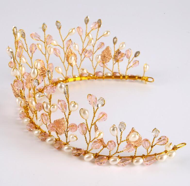 Gorgeous Pink Crystal crown  Queen Tiaras and Crowns  large pageant crowns for Girls Prom Party Wedding