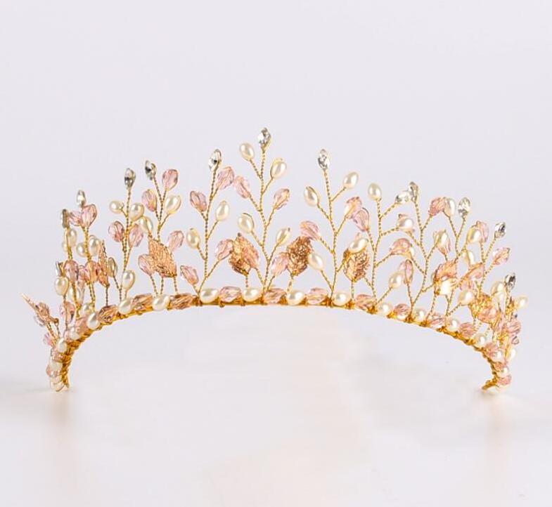 Gorgeous Pink Crystal crown  Queen Tiaras and Crowns  large pageant crowns for Girls Prom Party Wedding