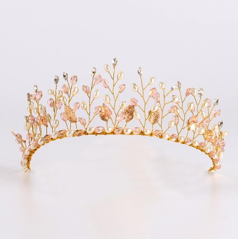 Gorgeous Pink Crystal crown  Queen Tiaras and Crowns  large pageant crowns for Girls Prom Party Wedding