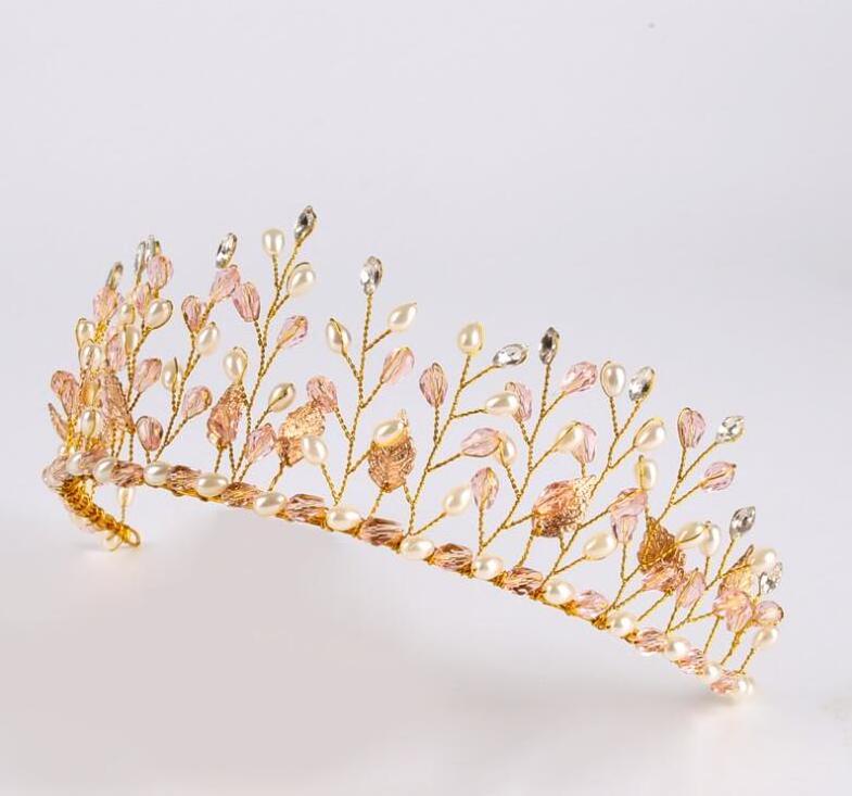 Gorgeous Pink Crystal crown  Queen Tiaras and Crowns  large pageant crowns for Girls Prom Party Wedding