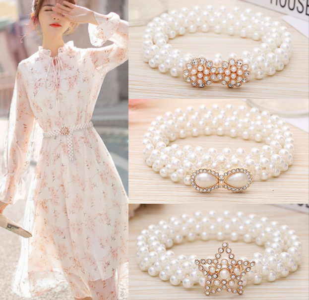 2021 Summer Pearl waist sealing skirt waist chain diamond waist chain for Women Jewelry