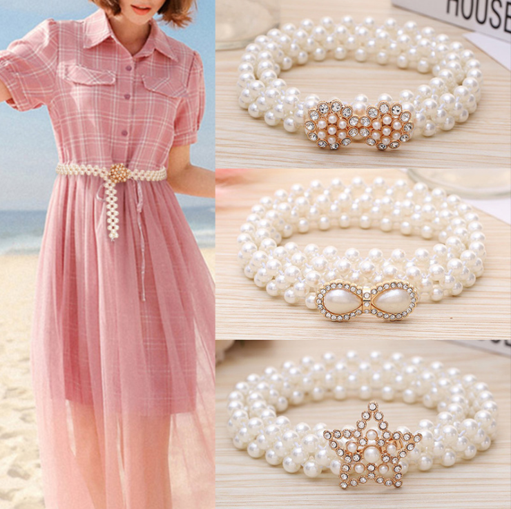 2021 Summer Pearl waist sealing skirt waist chain diamond waist chain for Women Jewelry