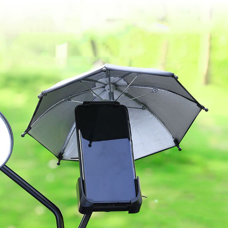 New Design Small Phone Stand Umbrella Toy Art Decoration Mini Portable Rain Umbrella For Motorcycle