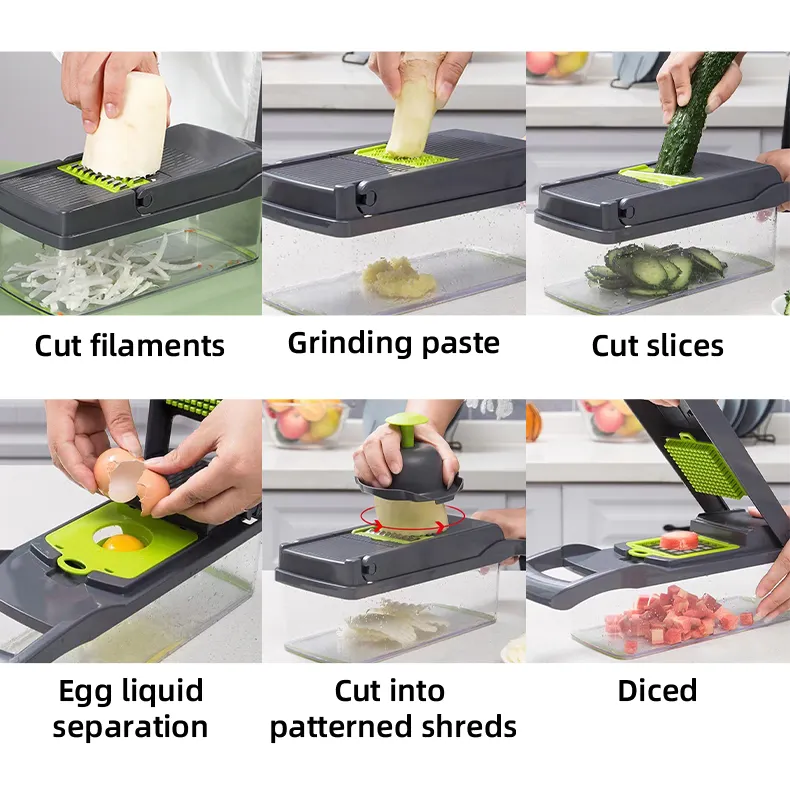 2024 Top Seller Combined Kitchen Set Slicer Vegetable Cutter - Hand Garlic Press Chopper - Kitchen Accessories