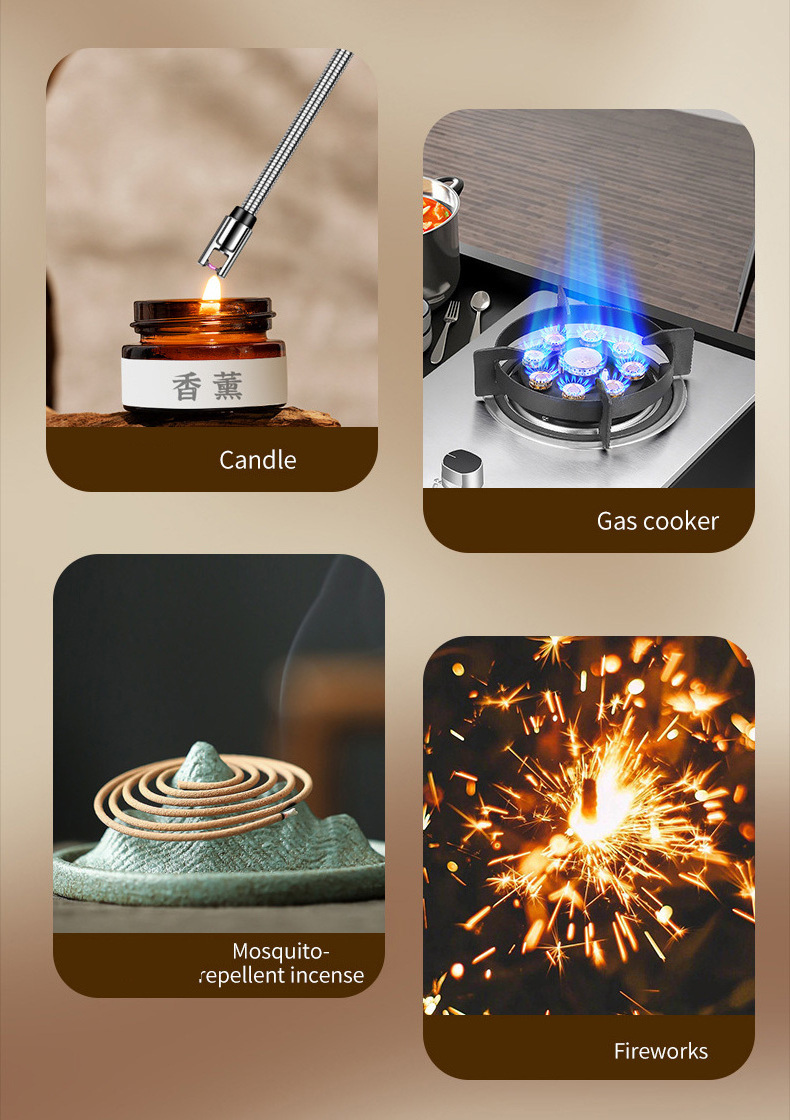 Wholesale High Quality Kitchen Cigarette Igniter Gun USB Charging Incense Candle Natural Gas Lighter