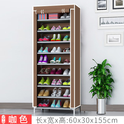 5/7/10 Tiers Non-woven Shoe Rack With Dustproof Cover Fabric Space Saving Shoe Storage Rack Dust-proof Shoe Cabinet