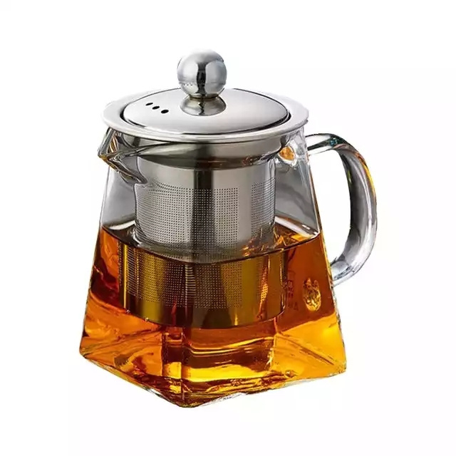 950mL Glass Teapot with Removable Stainless Steel Infuser Glass Tea Kettle Blooming and Loose Leaf Tea Maker With Strainer