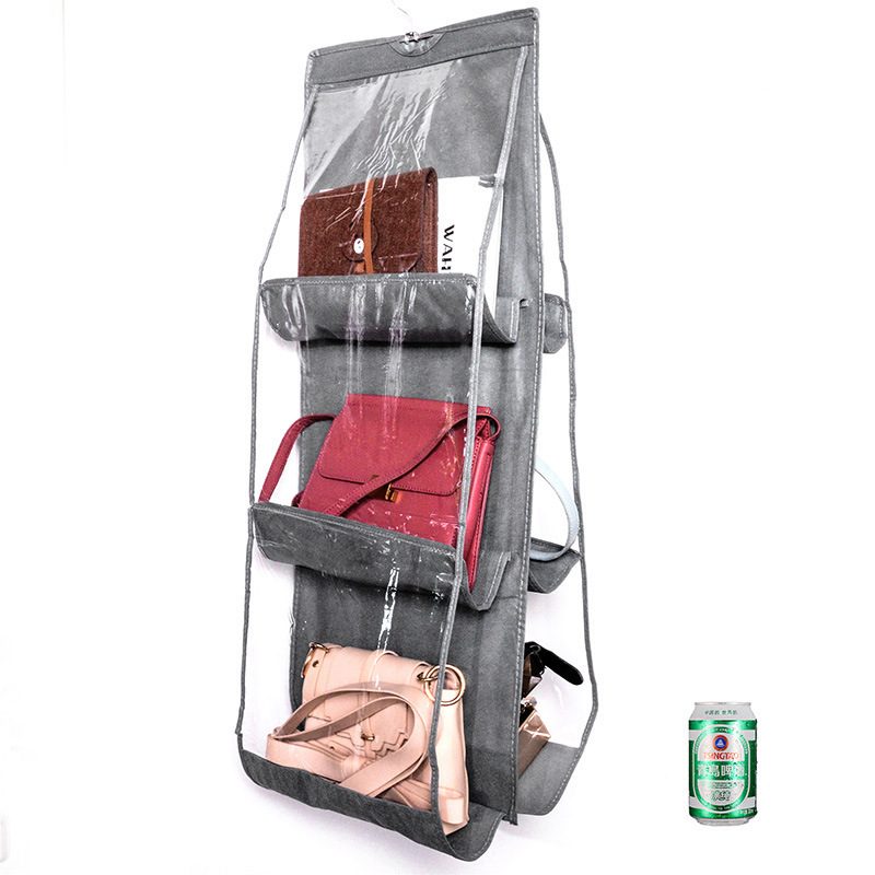 Hanging Handbag Organizer For Wardrobe Closet Transparent Storage Bag Handbag Organizer Home Storage & Organization