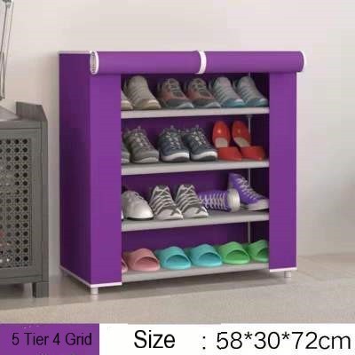 5/7/10 Tiers Non-woven Shoe Rack With Dustproof Cover Fabric Space Saving Shoe Storage Rack Dust-proof Shoe Cabinet