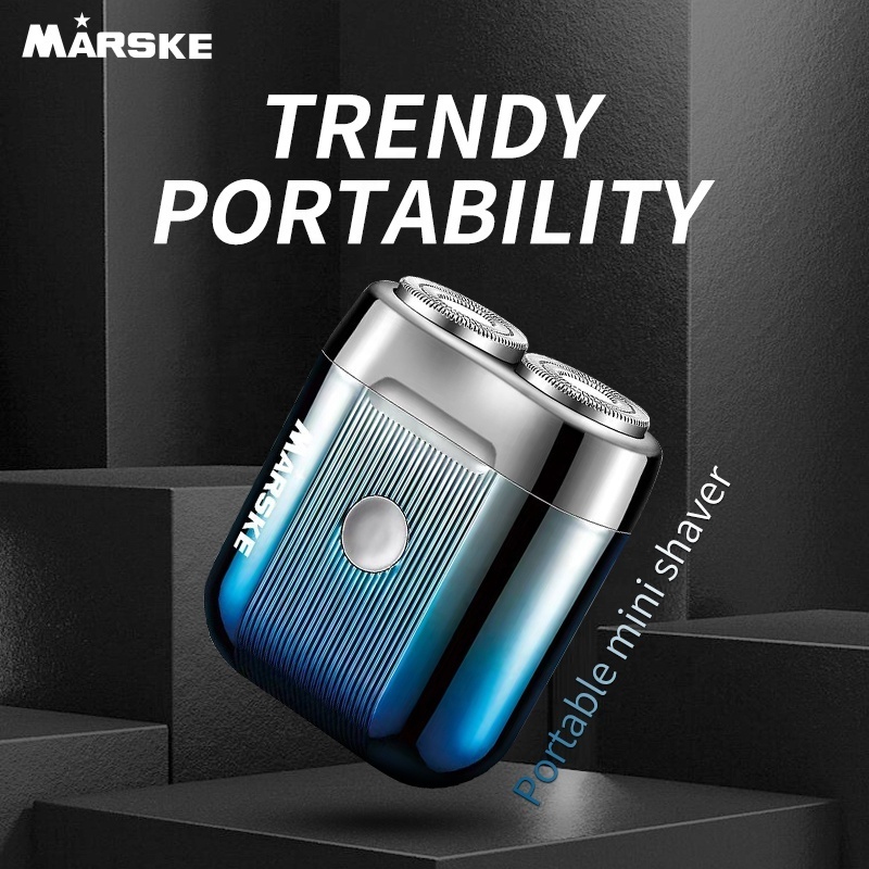 MARSKE Mini USB Electric Rechargeable Men Razor Shaver For Travelling  IPX6 Waterproof 3D Floating Head Machine  Face Care set