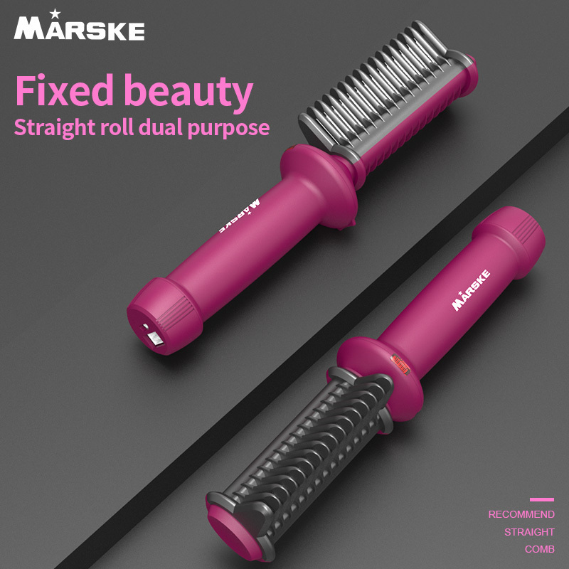 MARSKE Home Use Professional Fast Ceramic Cheap Portable Flat Iron Styling Tools Volume Curling Hair Straightener for women