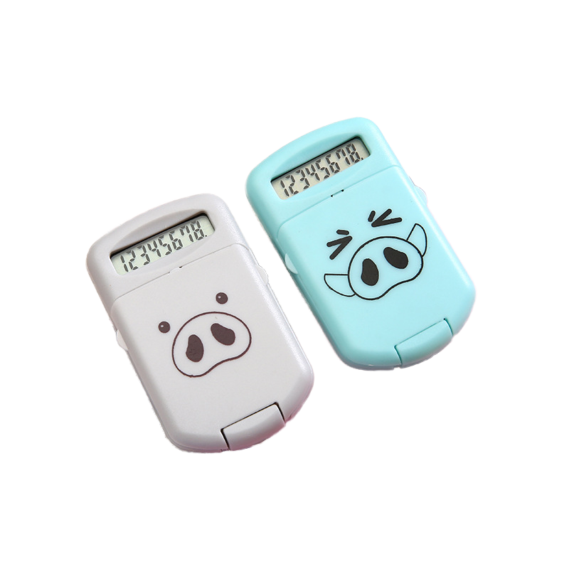 Convenient And Portable Mini Calculator Cute And Compact Expression Pig Calculator Student Silicone Button Gift