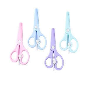 Factory Direct Children's Plastic Handmade Scissors Paper-cutting Knife Kindergarten Labor-saving Stationery Supplies