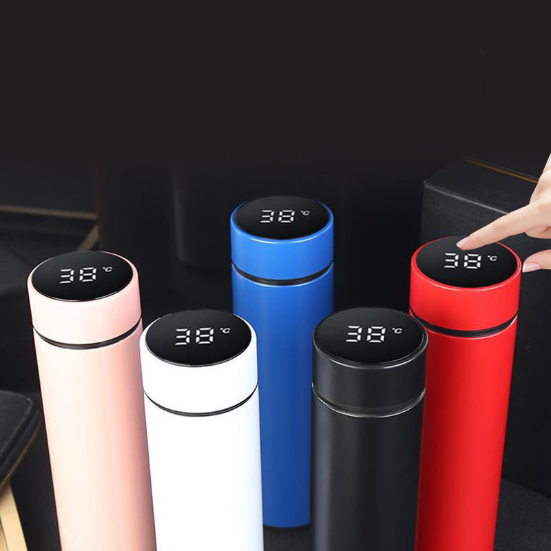 Hot 500ml Stainless Steel Double Wall Life Vacuum Cup With Touch Screen Lid Temperature Display Led Smart Water Bottle