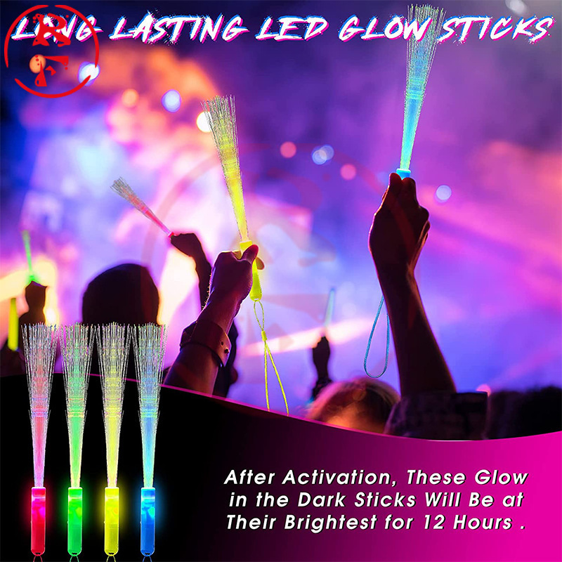 2024 Hot Popular Colorful Fiber optic Glow sticks led bar Holiday party wedding props Supplies Light stick concert Fiber sticks