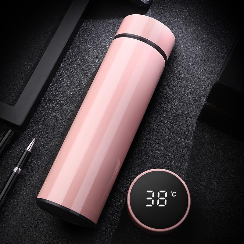 Hot 500ml Stainless Steel Double Wall Life Vacuum Cup With Touch Screen Lid Temperature Display Led Smart Water Bottle