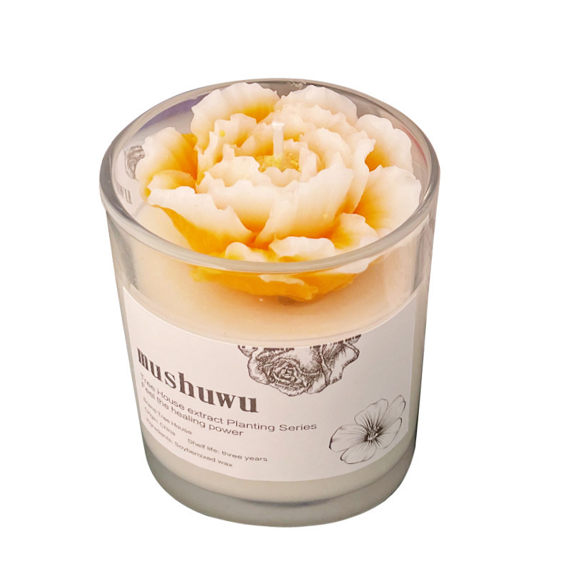 2024 New Hot Popular Scented Candles Glass Bottle pack Rose Candle Wedding Festival Gift Home Decoration Rose Scented Candle