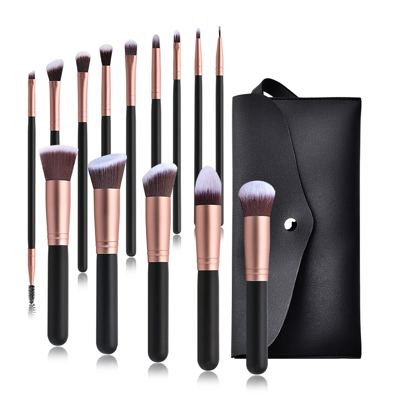 hot sale 14 matte vegan natural cosmetics  rose gold makeup brushes  beauty tools foundation brush set