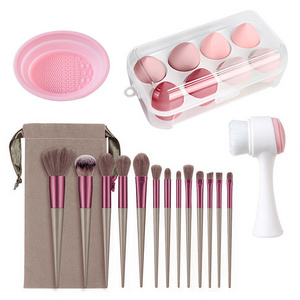 13 Sets Of Makeup Brushes High-gloss Brushes Powder Puffs Cleansing Instruments Cleaning Bowls A Full Set Of Beauty Tools