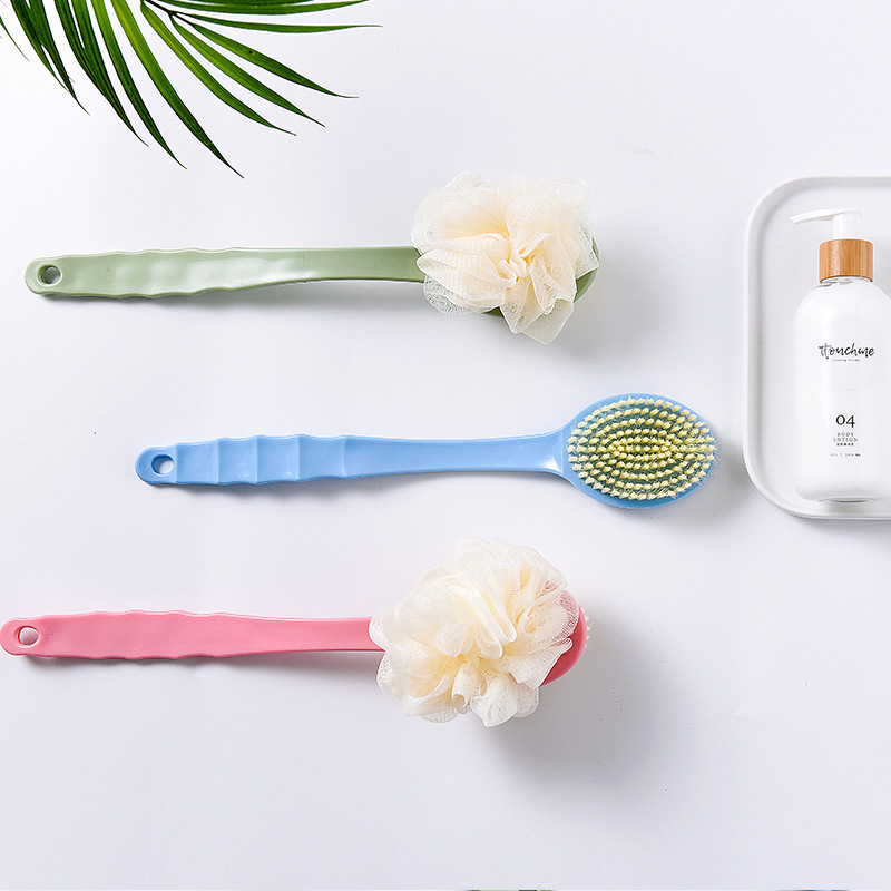 Long-handled Scrubbing Artifact Brush Bath Scrubbing Towel Household Bathroom Supplies Soft Hair Bathing Back Scrubbing Brush