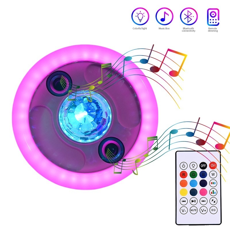 Bluetooth Music Bulb Magic Sound Light Colorful Intelligent Remote Control Double Horn Lights Remote Control Atmosphere Light