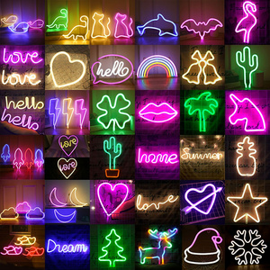 Valentine's Day Wedding Decoration LED Light Heart Shape Acrylic Wall Mount Custom Neon Sign Decoration