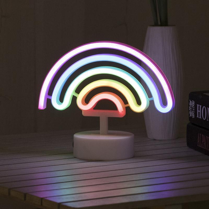 Led Modeling Lights Ins Desktop Neon Flamingo Coconut Tree Room Decoration Dual Use battery USB Small Night Lights