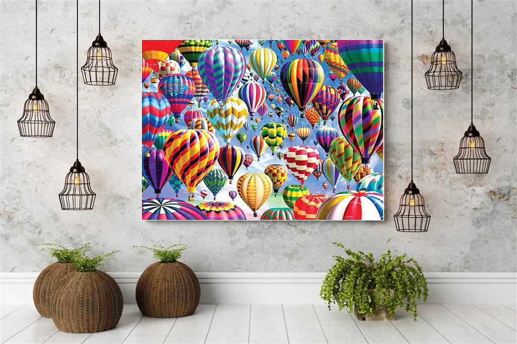 Hot air balloon landscapes diy diamond painting diamond art kit round dot diamond painting wall art