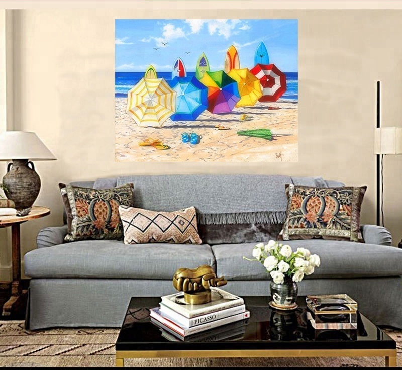 Yuhui acrylic diamond painting supplier hot sale home decor umbrella resin art canvas painting by numbers wall art.