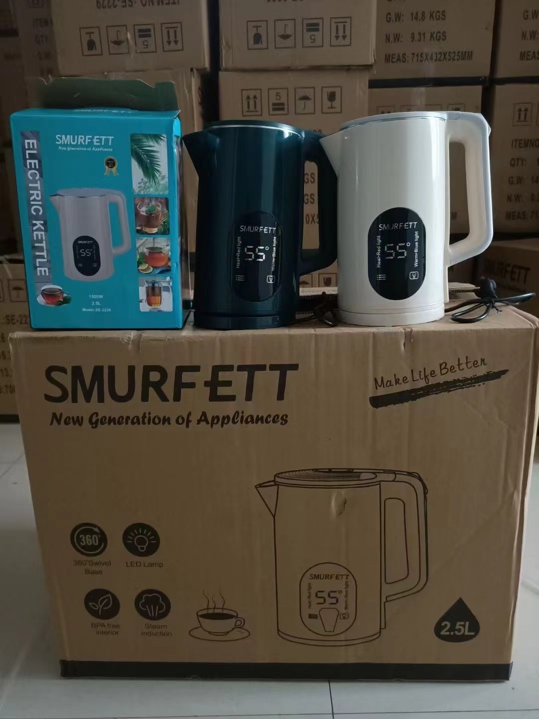 SMURFETT  Home Appliance Kitchen Stainless Steel domestic large-capacity automatic power-off Kettle