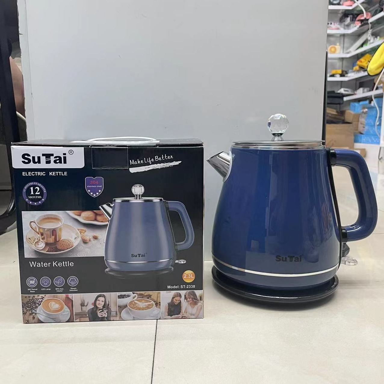 SUTAI  Electric kettle Kettle home retro 304 stainless steel automatic power off kettle