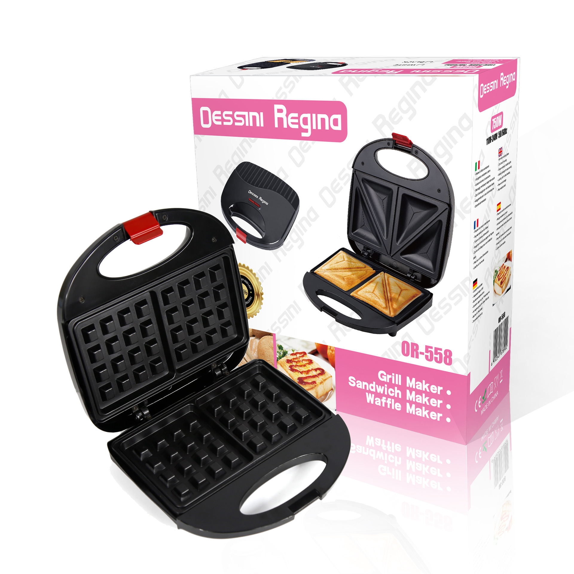 Household mini muffin waffle machine multifunctional sandwich breakfast machine double-sided heating quick spot.