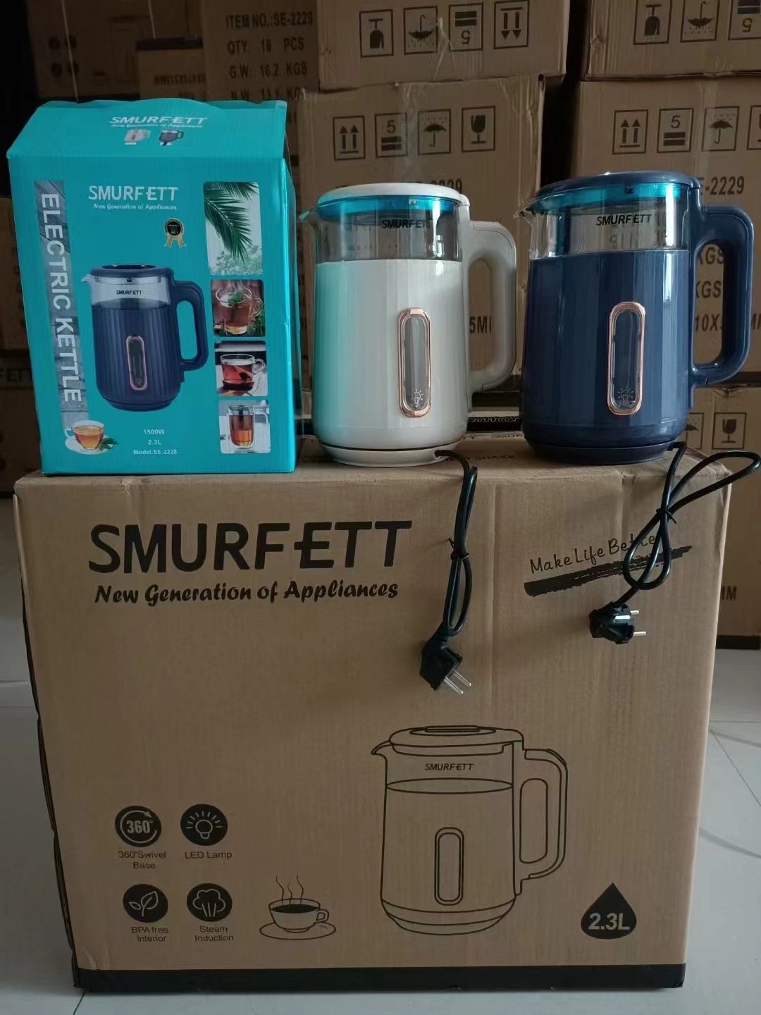 SMURFETT  Home Appliance Kitchen Stainless Steel domestic large-capacity automatic power-off Kettle