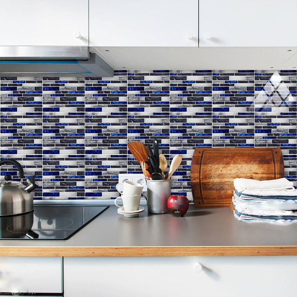 Tile Sticker Waterproof Bathroom Kitchen Wall Sticker Self-adhesive Mosaic Marble Backsplash Wall Sticker Decoration