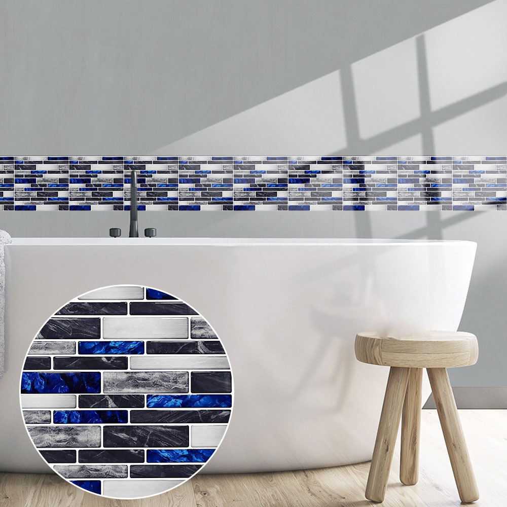 Tile Sticker Waterproof Bathroom Kitchen Wall Sticker Self-adhesive Mosaic Marble Backsplash Wall Sticker Decoration