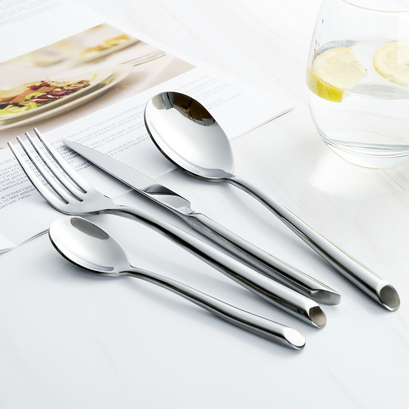 Flatware Stainless Steel Fork Spoon Portable Cutlery Dinnerware Sets Metal Tableware Creative Matte Travel  Cutlery Hot