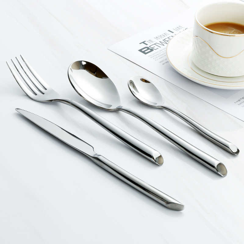 Flatware Stainless Steel Fork Spoon Portable Cutlery Dinnerware Sets Metal Tableware Creative Matte Travel  Cutlery Hot