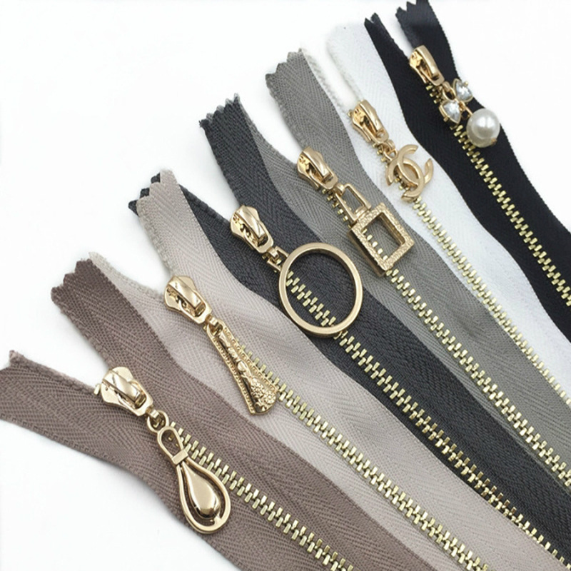 Manufacturer #3 #5 #7 #8 #10 bag cremallera fermuar metallic zip nylon zipper custom zipper for clothes open end metal zip