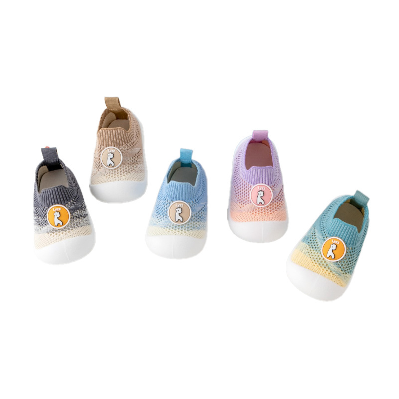 New Arrival Factory Fashion Rubber Soles Kids Shoes Socks Cotton Warm Non-slip Woven Baby Boy Girl Toddlers Flying Woven Shoes