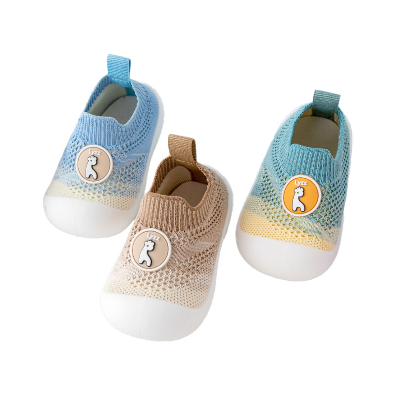 New Arrival Factory Fashion Rubber Soles Kids Shoes Socks Cotton Warm Non-slip Woven Baby Boy Girl Toddlers Flying Woven Shoes