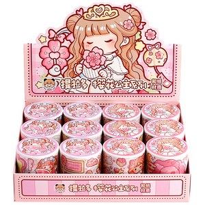 Telado Cute Girl Hand Account Tape Cherry Blossom Princess and Paper Tape Wholesale Cartoon Stickers