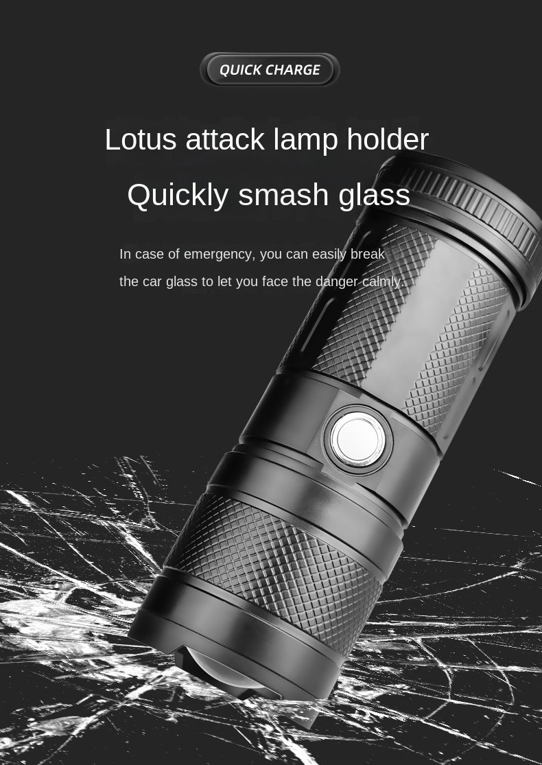 Portable  Powerful Flashlight Long Range  Light Led Chargeable Hunting Hand Torch Lights