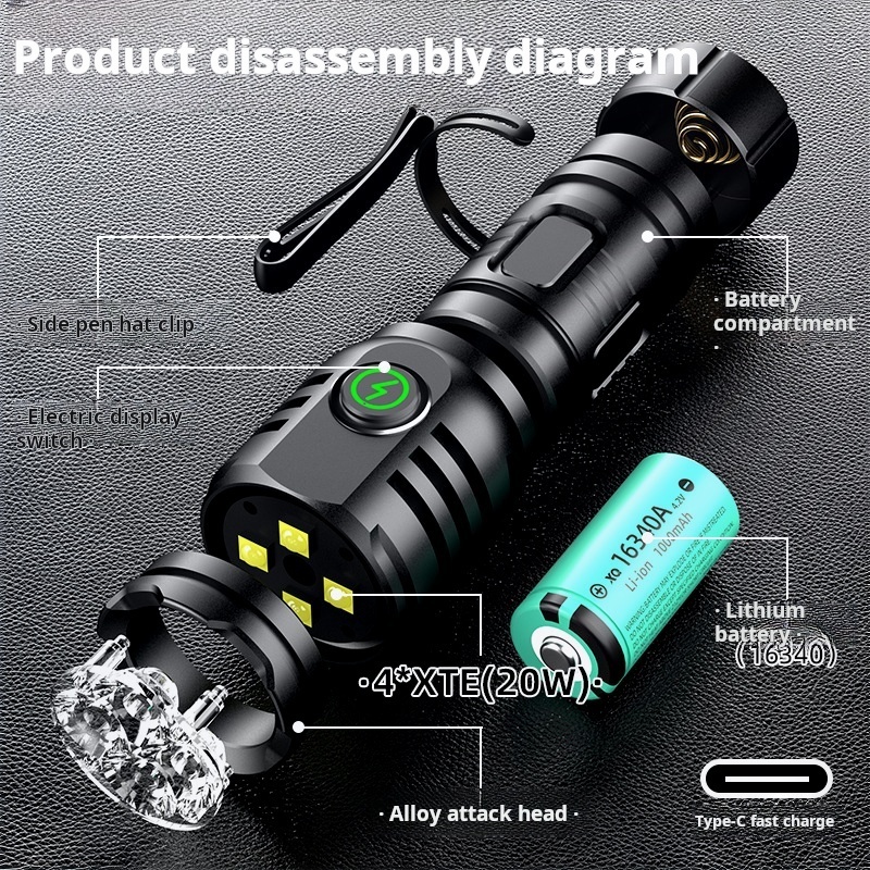 Camping Flashlight Mini Long Range Ultra Bright Rechargeable Small Led Tactical Flashlight For Men