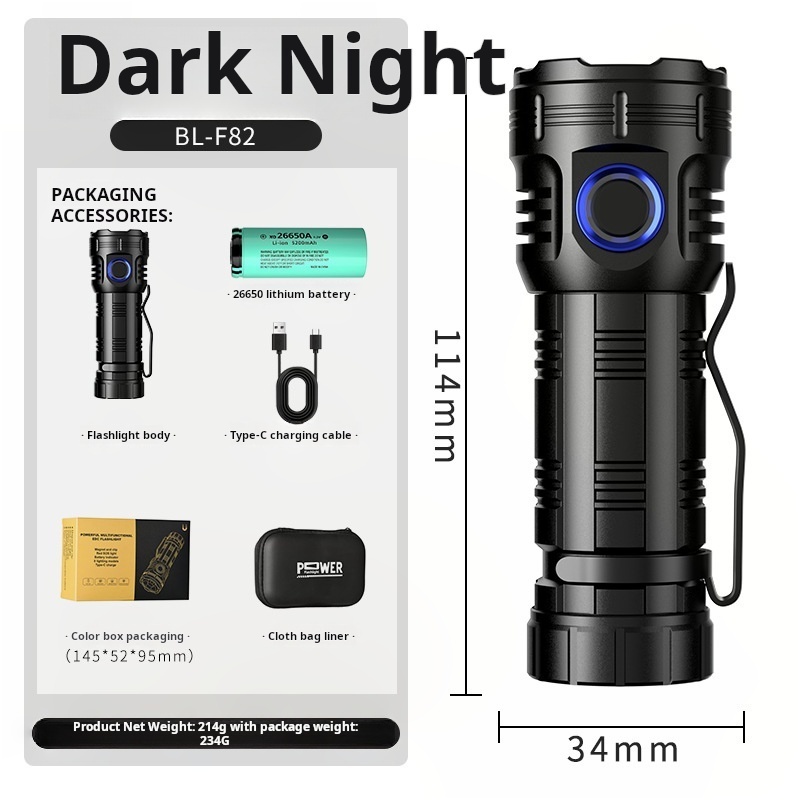 Multi Functional Mini Flashlight Three Eye Rechargeable Torch Led Flashlight Long Range Powerful