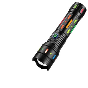 Flashlight Strong Light Ultra Bright Lithium Battery Digital Display Led Lep White Laser Flashlight